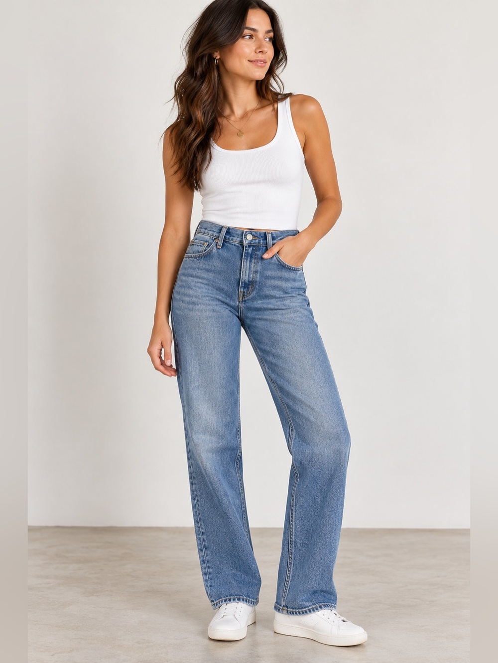 Abercrombie 90s Straight Ultra High Rise Jeans Medium Wash 29 8L